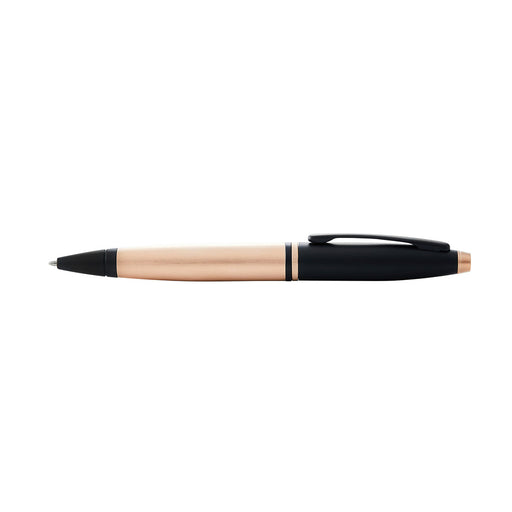 cross-AT0112-27-calais-brushed-rose-gold-plate-and-black-lacquer-ballpoint-pen-side-view