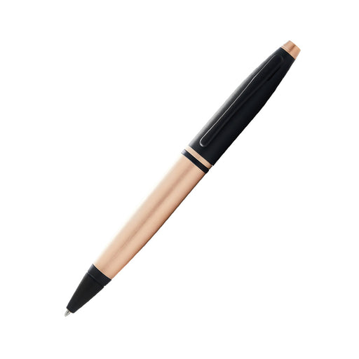 cross-AT0112-27-calais-brushed-rose-gold-plate-and-black-lacquer-ballpoint-pen-front-view