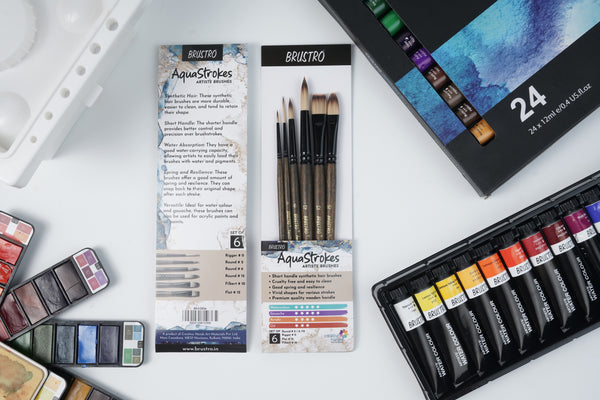 Brustro AquaStrokes Artist Brushes Set of 6