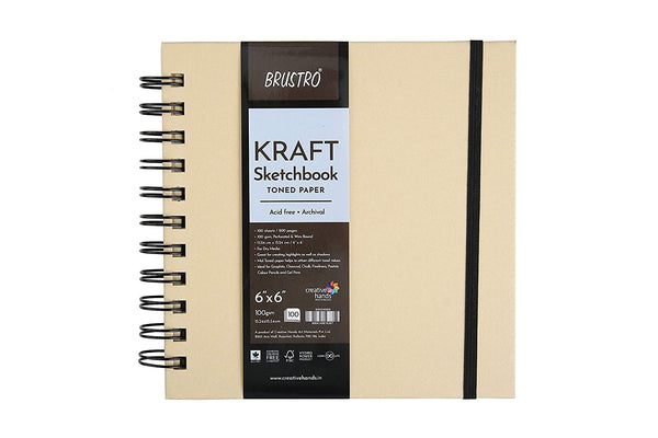 Brustro Kraft Sketchbook Toned Paper (6″ x 6″)