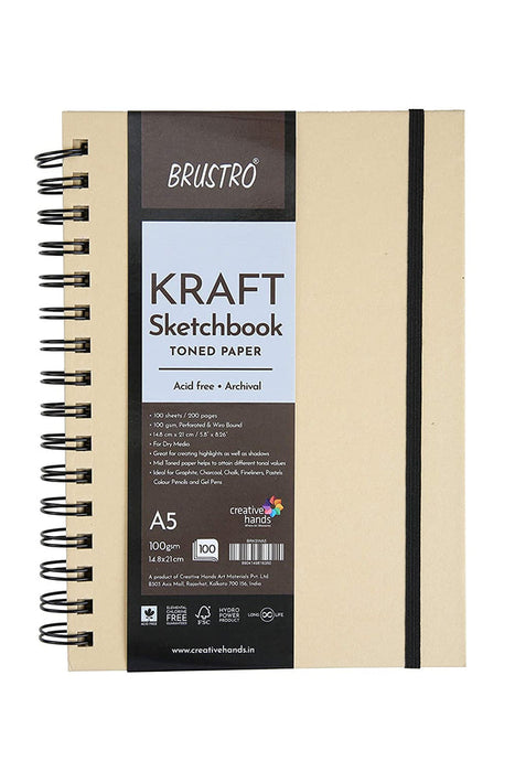 Brustro Kraft Sketchbook Toned Paper (A5)