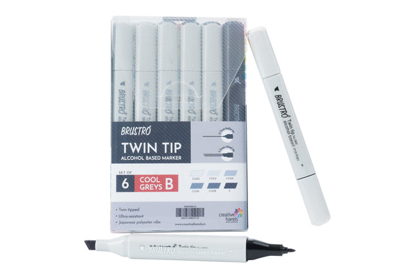 Brustro Twin Tip Alcohol Based Marker Set of 6