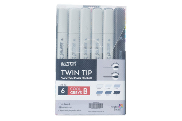 Brustro Twin Tip Alcohol Based Marker Set of 6