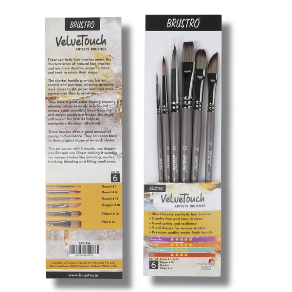 Brustro VelveTouch Artist Brush Set of 6