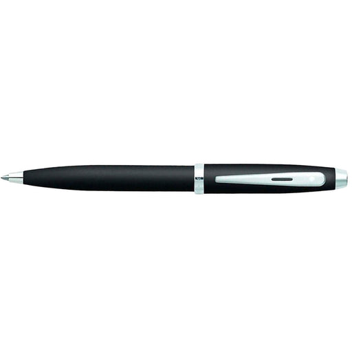 sheaffer-100-9317-matte-black-with-chrome-trim-ballpoint-pen-side-view