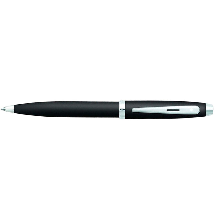 sheaffer-100-9317-matte-black-with-chrome-trim-ballpoint-pen-side-view