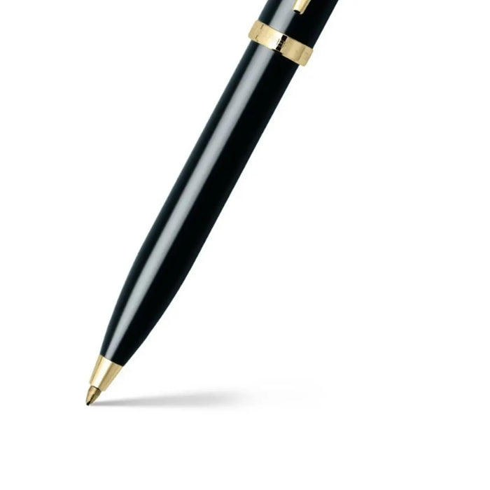 sheaffer-9322-100-ballpoint-pen- black-with-gold-tone-trim-nib-view