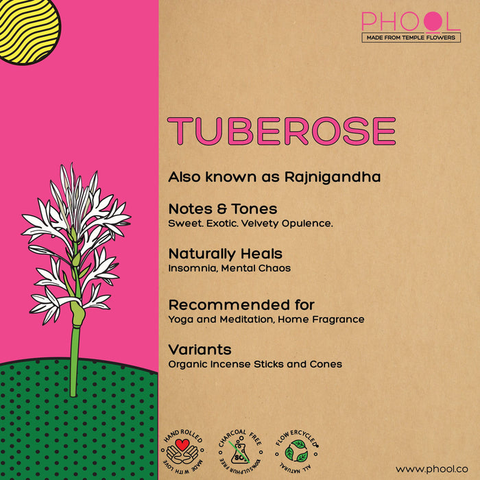 PHOOL - Natural Incense Cones - Tuberose (40U)