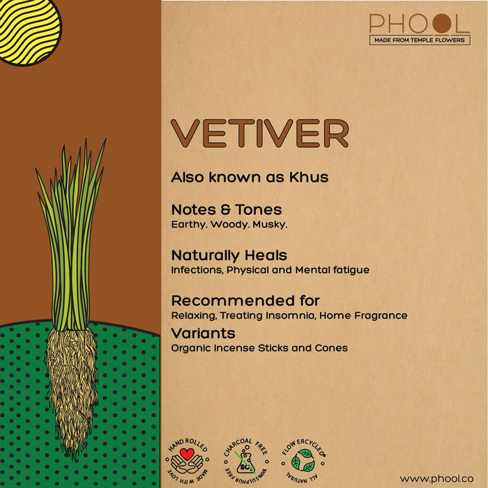 PHOOL - Natural Incense Sticks - Vetiver