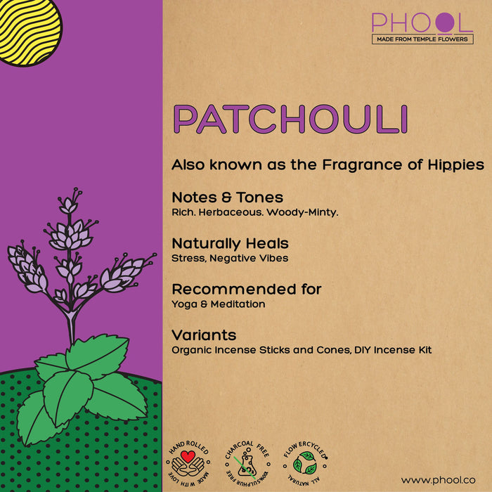 PHOOL - Natural Incense Cones - Patchouli (40U)