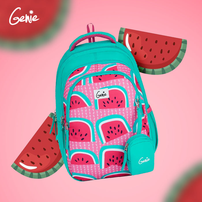 Genie Fruity Small Backpack With Comfortable Padding for Kids - Teal (15")