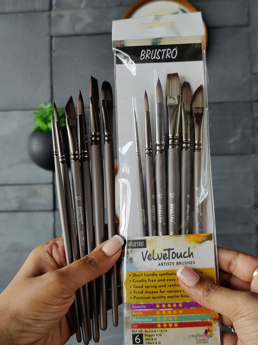 Brustro VelveTouch Artist Brush Set of 6