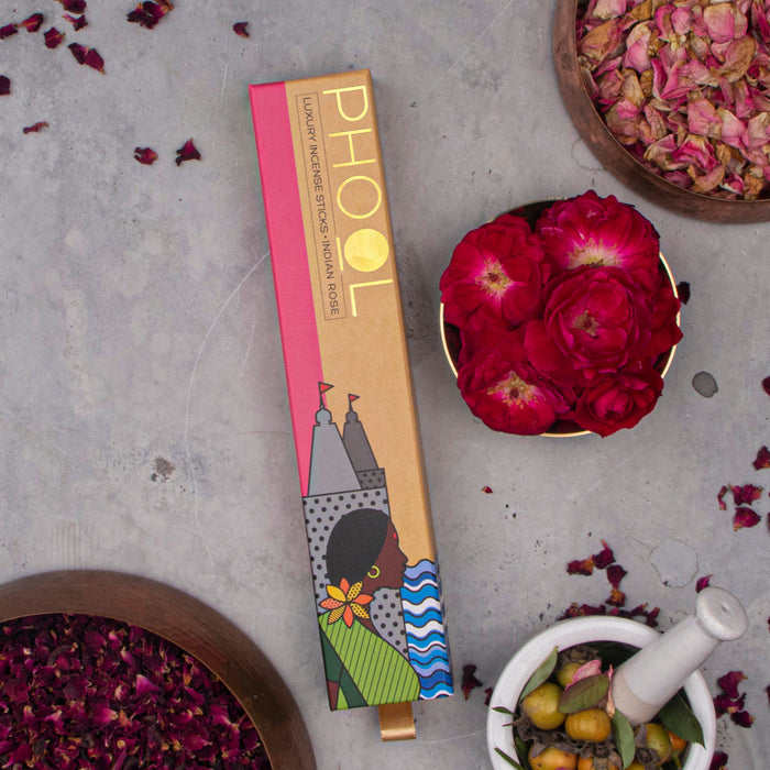 PHOOL - Natural Incense Sticks - Indian Rose