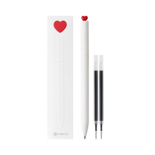 kaco-first-red-heart-0.5mm.-rollerbal-pen-white-set-view