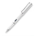 lamy-safari-019-fountain-pen-medium-white-with-chrome-plated-clip-front-view