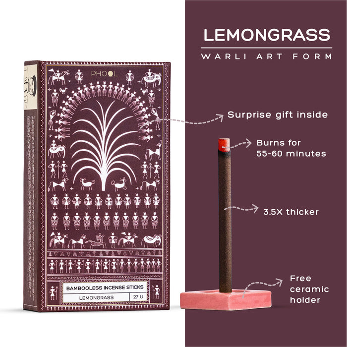 PHOOL - Bambooless Incense Sticks - Lamongrass (27U)