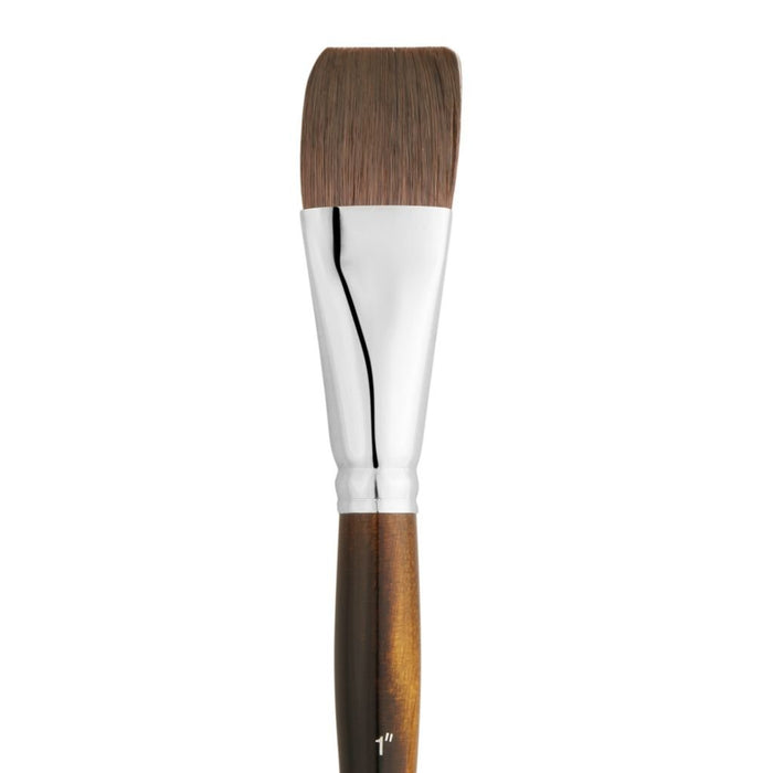 Art Essentials - Kazan Synthetic Squirrel Brush - 12016 Series - Flat - Short Handle - Size 1"