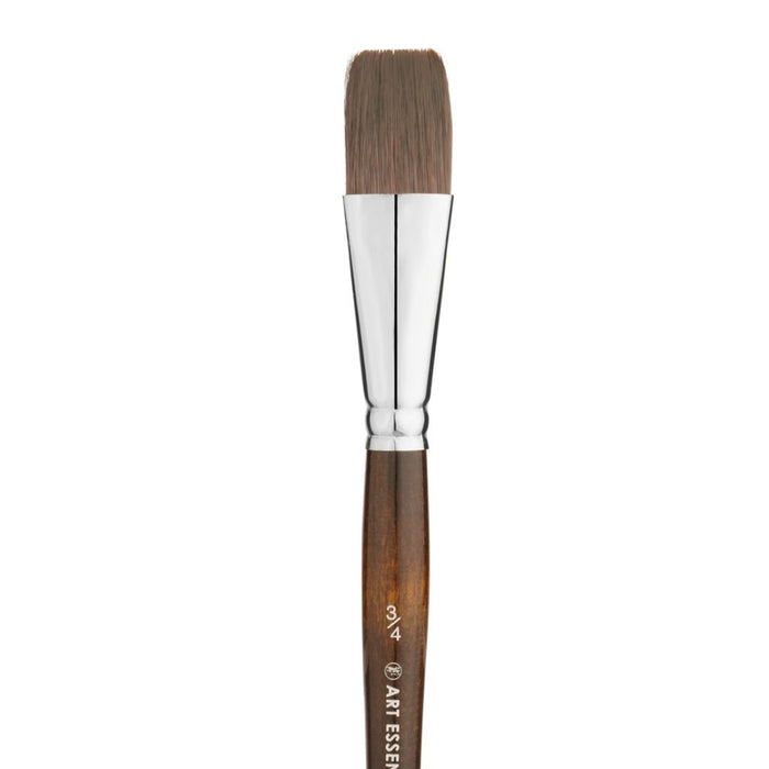 Art Essentials - Kazan Synthetic Squirrel Brush - 12016 Series - Flat - Short Handle - Size 3/4