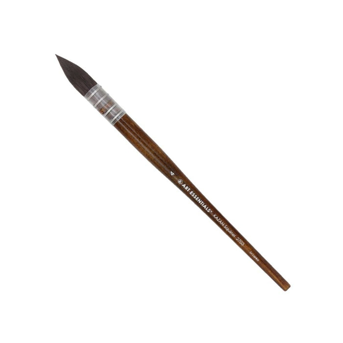 Art Essentials - Kazan Synthetic Squirrel Brush - 2703 Series - Quill Mounted Mop - Short Handle - Size 4