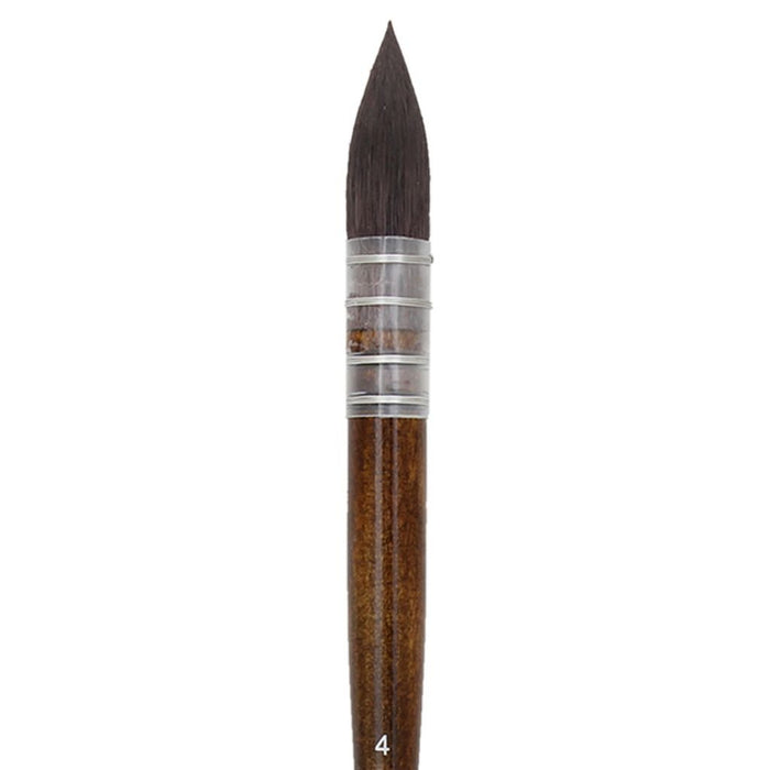 Art Essentials - Kazan Synthetic Squirrel Brush - 2703 Series - Quill Mounted Mop - Short Handle - Size 4