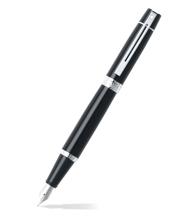 sheaffer-9312-300-fountain-pen-glossy-black-with-chrome-plated-open-view