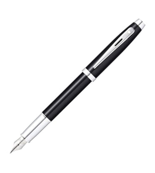 sheaffer-100-9338-fountain-pen -glossy-black-lacquer-open-view