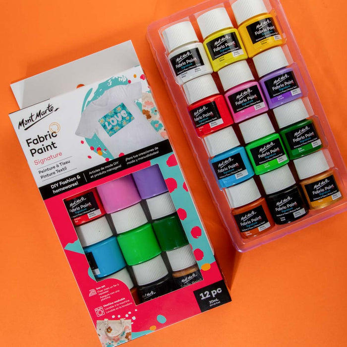 Mont Marte Fabric Paint Signature 12pc x 20ml