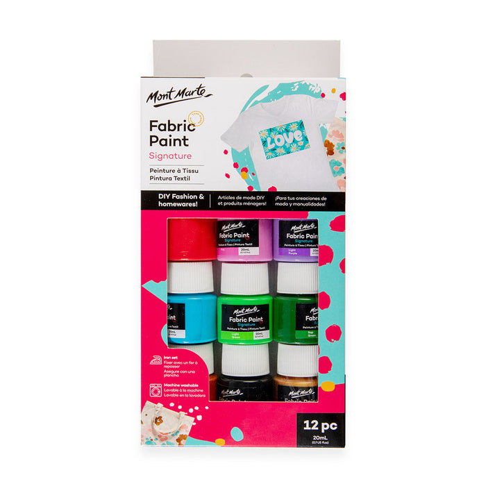 Mont Marte Fabric Paint Signature 12pc x 20ml