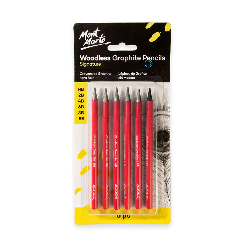 Mont Marte - Woodless Graphite Pencils Signature Set Of 6 — Mango