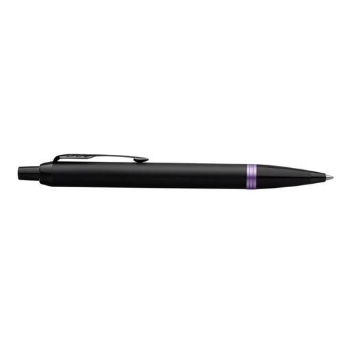 parker-IM-professional-amethyst-purple-black-trim-ballpoint-pen-side-view