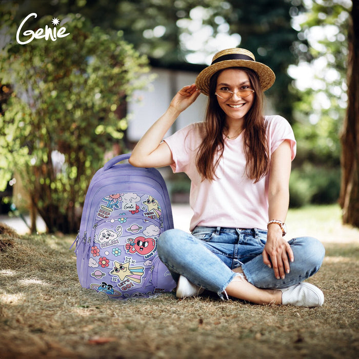 Genie Pearl 27L Juniors Backpack With Easy Access Pockets - Purple (17")