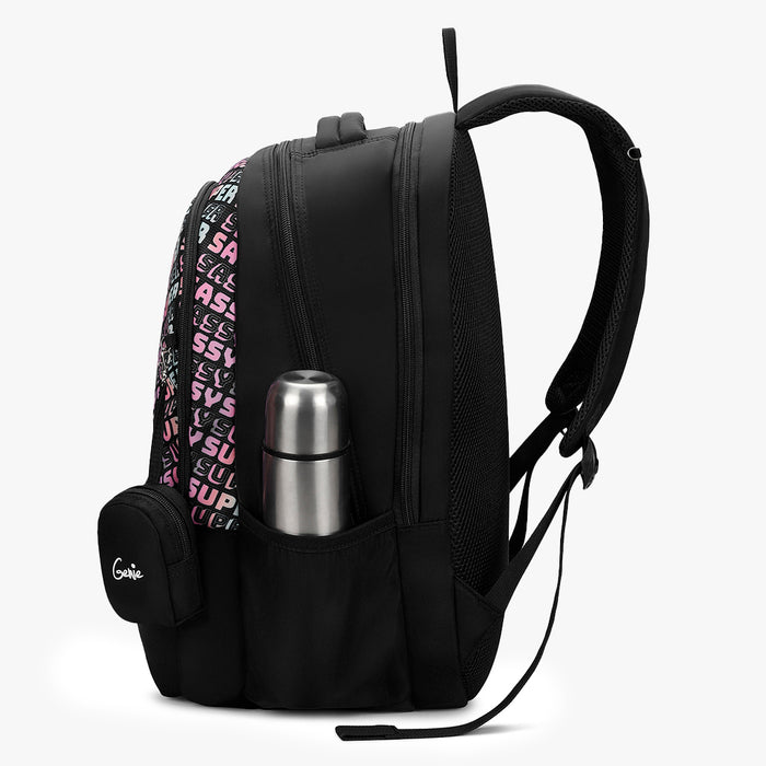 Genie Sass Laptop and Raincover Backpack - Black (19")
