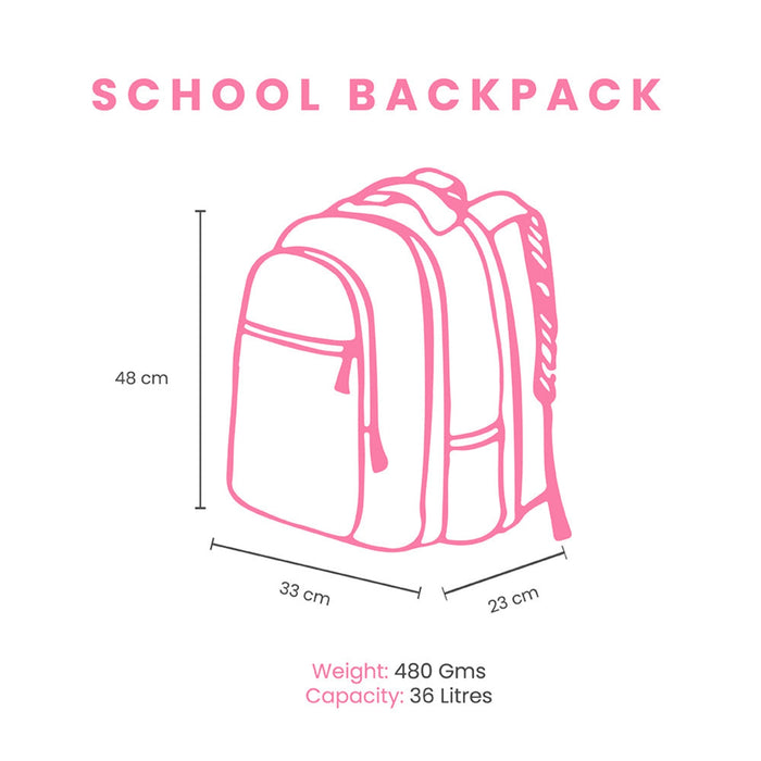 Genie Cool 36L School Backpack With Spacious Compartment - Pink (19")