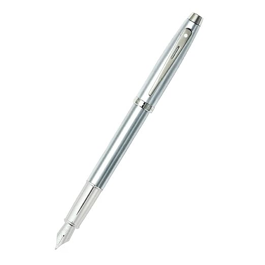 Sheaffer 100 9306 Brushed Chrome Fountain Pen With Chrome Trims — Mango