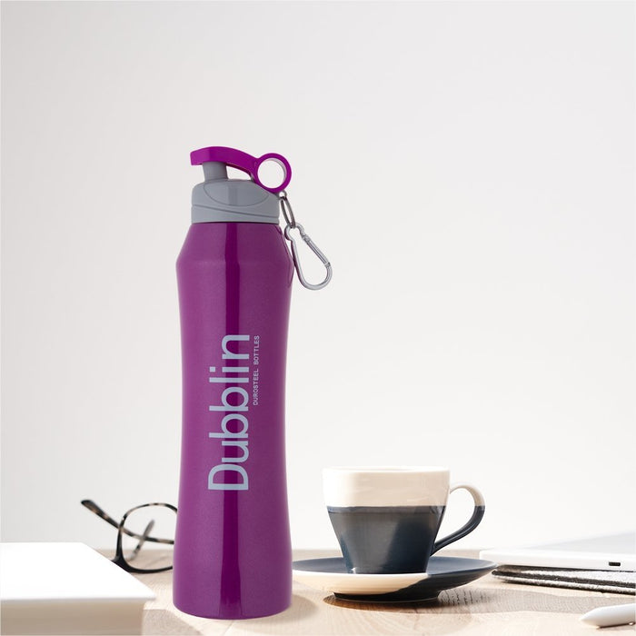 Dubblin - Trendy Double Wall Vacuum Insulated Water Bottle - Purple