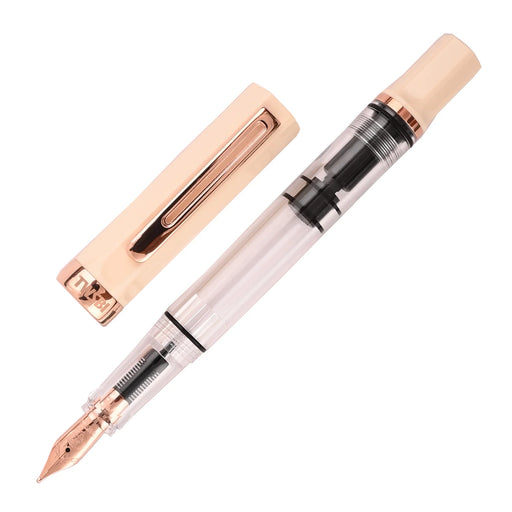 twsbi-eco-fountain-pen-creme-rosegold-front-view