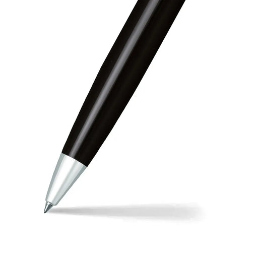 sheaffer-300-9314-glossy-black-ballpoint-pen-with-chrome-cap-and-chrome-trim-nib-view