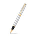 sheaffer-300-9342-chrome-with-gold-trims-rollerball-pen-open-view