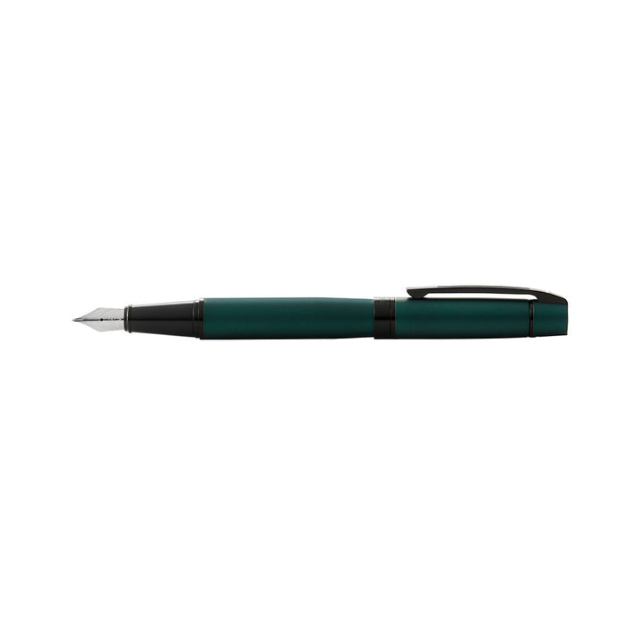 sheaffer-300-9346-matte-green-fountain-pen-with-black-trims-side-view