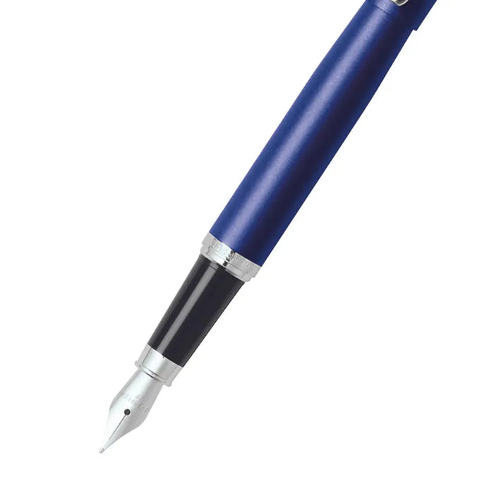 sheaffer-9401-vfm-fountain-pen-neon-blue-with-chrome-trim-nib-view