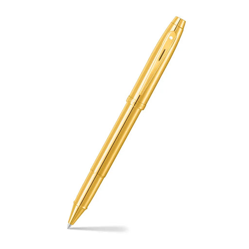 sheaffer-100-9372-glossy-pvd-gold-rollerball-pen-with-pvd-gold -trim-open-view