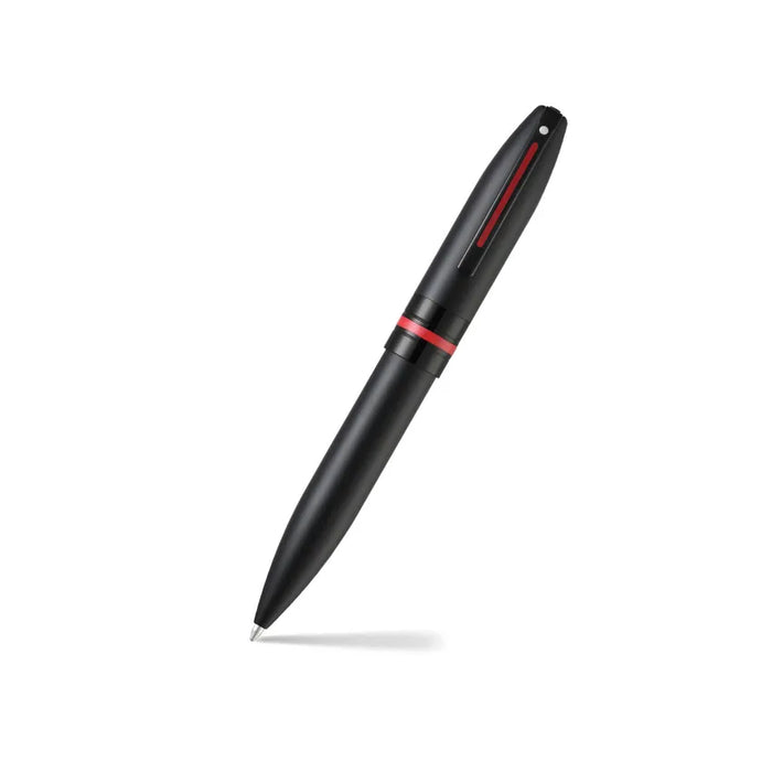 sheaffer-icon-9108-matte-black-ballpoint-pen-with-gloss-black-pvd-trim-open-view