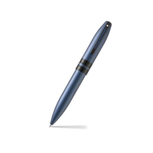 sheaffer-icon-9110-metalic-blue-ballpoint-pen-with-gloss-black-trim-open-view