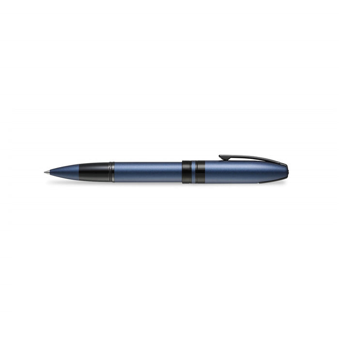 sheaffer-icon-9110-metalic-blue-rollerball-pen-with-gloss-black-trim-side-view