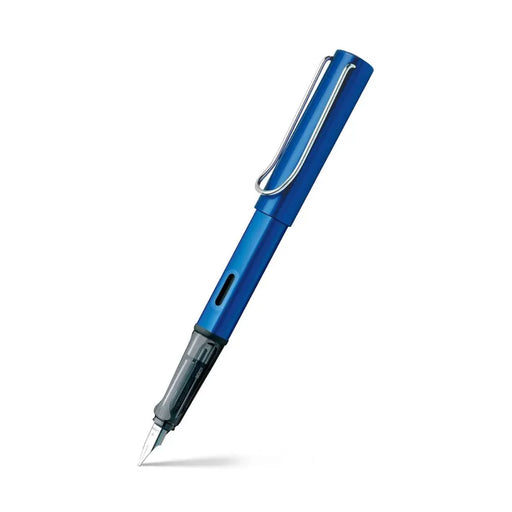 lamy-AL-star-028-with-chrome-metal-clip-fountain-pen-blue ocean-(M)-front-view