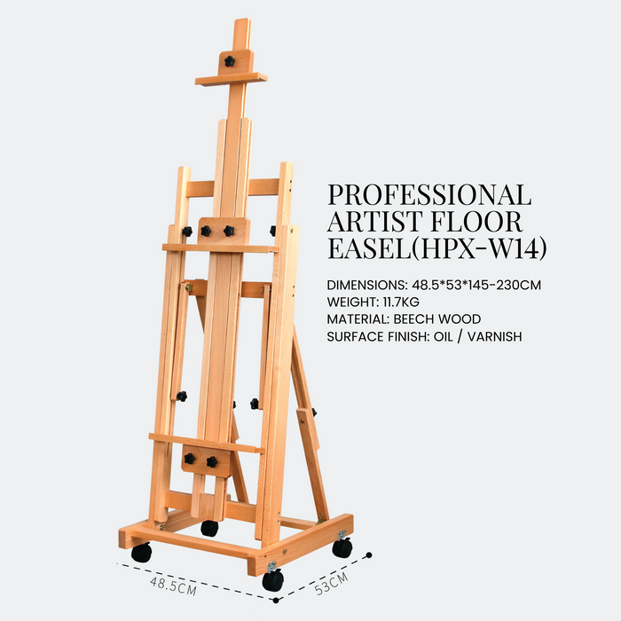 professional-artist-wooden-easel-(HPX-W14)-side-view