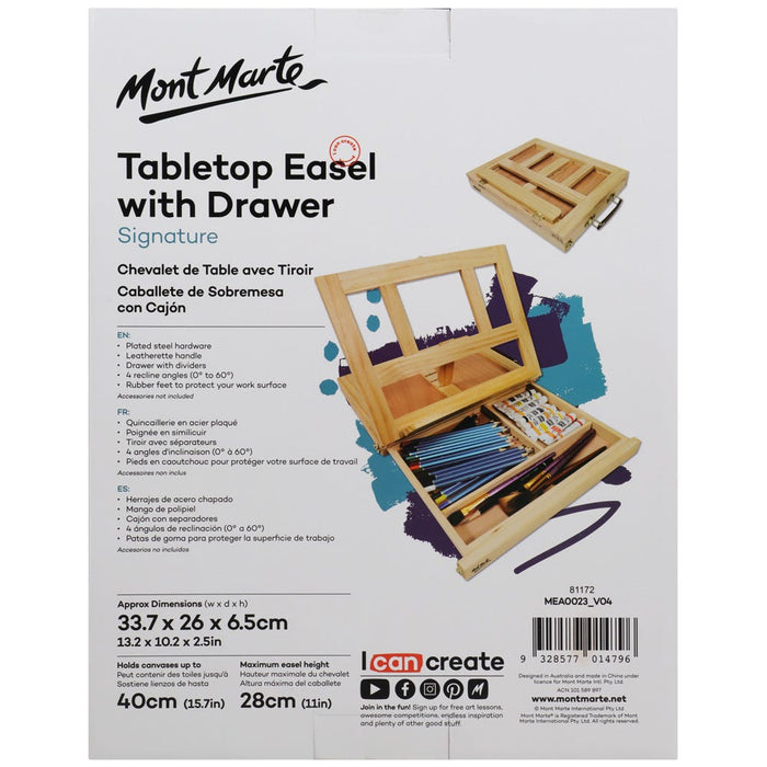 Mont Marte Tabletop Easel with Drawer Signature