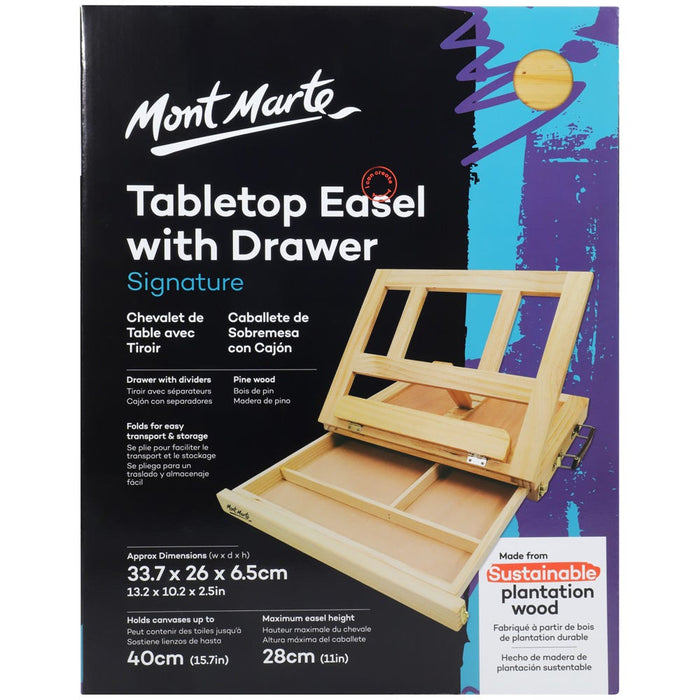 Mont Marte Tabletop Easel with Drawer Signature