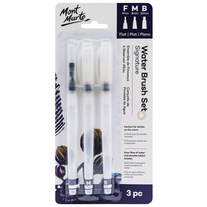 Mont Marte Water Brush Set Flat Signature Set of 3