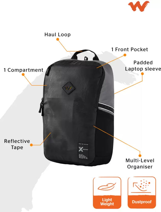 Wildcraft Skyler Laptop Backpack 20 L - Topo Black